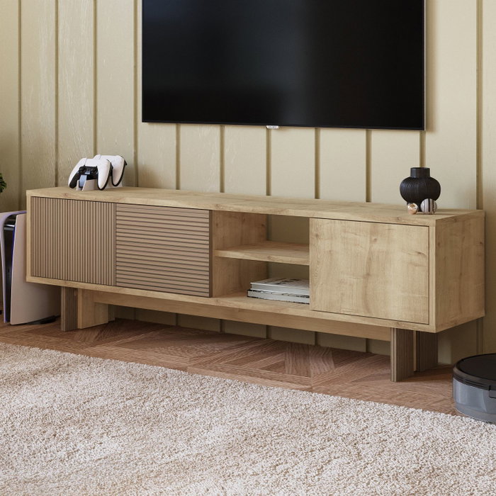 Hanah Home Soporte para TV Roble cálido y roble zafiro